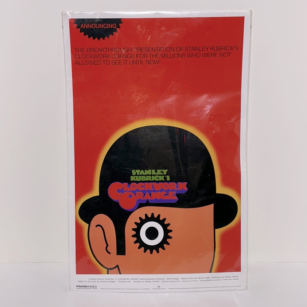 Vintage 1995 Poster re-make of the 1971 Stanley Kubrick Movie Clockwork Orange!